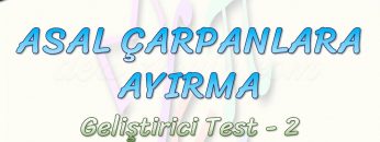ASAL ÇARPANLARA AYIRMA / GELİŞTİRİCİ TEST – 2