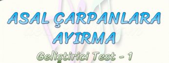 ASAL ÇARPANLARA AYIRMA / GELİŞTİRİCİ TEST – 1