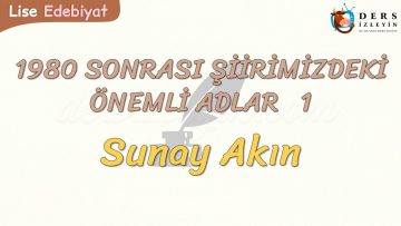 1980 SONRASI ŞİİRİMİZDEKİ ÖNEMLİ ADLAR – 1