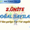 20den GERİYE 1er 1er SAYALIM