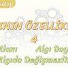 ALGININ ÖZELLİKLERİ – 4 / ALGI ALANI – ALGI DAYANAĞI – ALGIDA DEĞİŞMEZLİK