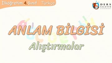 ANLAM BİLGİSİ – ALIŞTIRMALAR