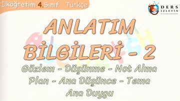 ANLATIM BİLGİLERİ – 2