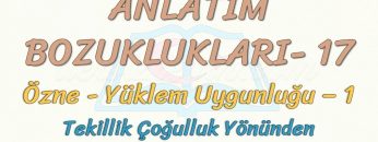 ANLATIM BOZUKLUKLARI – 17 / ÖZNE – YÜKLEM UYGUNLUĞU – 1