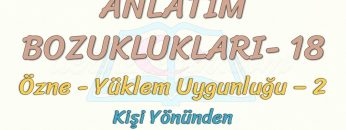 ANLATIM BOZUKLUKLARI – 18 / ÖZNE YÜKLEM UYGUNLUĞU – 2