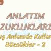 ANLATIM BOZUKLUKLARI – 2 / YANLIŞ ANLAMDA KULLANILAN SÖZCÜKLER – 2