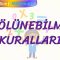 BÖLÜNEBİLME KURALLARI