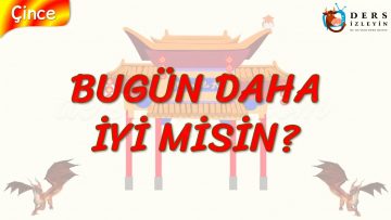 BUGÜN DAHA İYİ MİSİN? (ÇİNCE) 57. DERS
