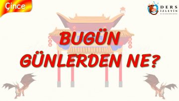 BUGÜN GÜNLERDEN NE (ÇİNCE) 29. DERS