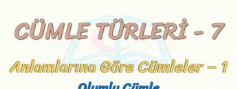 CÜMLE TÜRLERİ – 7 / ANLAMLARINA GÖRE CÜMLELER- 1