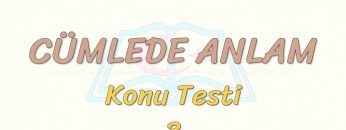 CÜMLEDE ANLAM / KONU TESTİ – 3
