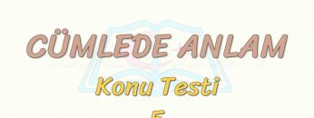 CÜMLEDE ANLAM / KONU TESTİ – 5