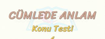 CÜMLEDE ANLAM / KONU TESTİ – 6