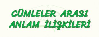 CÜMLELER ARASI ANLAM İLİŞKİSİ
