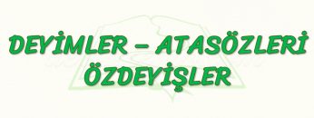 DEYİMLER, ATASÖZLERİ VE ÖZDEYİŞLER