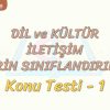 DİL VE KÜLTÜR – İLETİŞİM – DİLLERİN SINIFLANDIRILMASI / KONU TESTİ  – 1