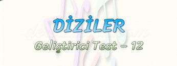 DİZİLER / GELİŞTİRİCİ TEST – 12