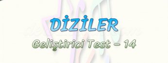 DİZİLER / GELİŞTİRİCİ TEST – 14