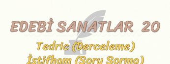 EDEBİ SANATLAR – 20 / TEDRİC – İSTİFHAM