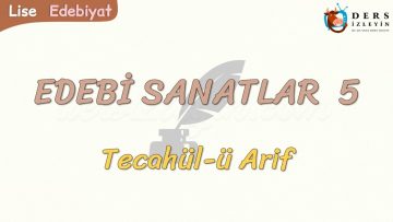 EDEBİ SANATLAR – 5 / TECAHÜL-Ü ARİF