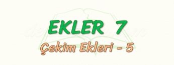 EKLER – 7 / ÇEKİM EKLERİ – 5