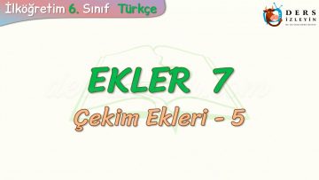 EKLER – 7 / ÇEKİM EKLERİ – 5