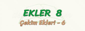 EKLER – 8 / ÇEKİM EKLERİ – 6