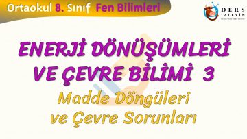 ENERJİ DÖNÜŞÜMLERİ VE ÇEVRE BİLİMİ – 3 / MADDE DÖNGÜLERİ VE ÇEVRE SORUNLARI
