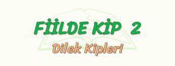 FİİLDE KİP – 2 / DİLEK KİPLERİ