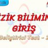 FİZİK BİLİMİNE GİRİŞ / GELİŞTİRİCİ TEST – 2