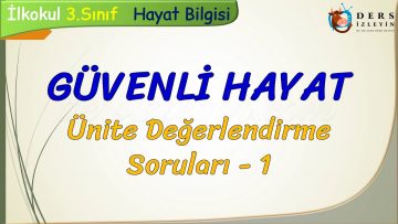 GÜVENLİ HAYAT / ÜNİTE DEĞERLENDİRME SORULARI – 1