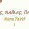 İLGEÇ – BAĞLAÇ – ÜNLEM / KONU TESTİ – 1