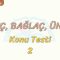 İLGEÇ – BAĞLAÇ – ÜNLEM / KONU TESTİ – 2
