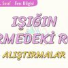 IŞIĞIN GÖRMEDEKİ ROLÜ-ALIŞTIRMALAR