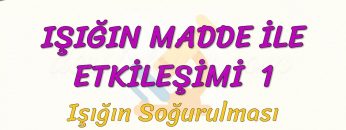 IŞIĞIN MADDE İLE ETKİLEŞİMİ – 1 / IŞIĞIN SOĞURULMASI