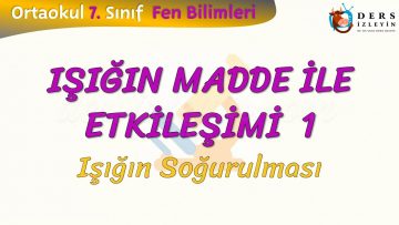 IŞIĞIN MADDE İLE ETKİLEŞİMİ – 1 / IŞIĞIN SOĞURULMASI