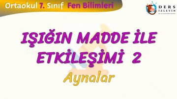 IŞIĞIN MADDE İLE ETKİLEŞİMİ – 2 / AYNALAR