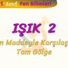 IŞIK – 2 / IŞIĞIN MADDEYLE KARŞILAŞMASI VE TAM GÖLGE