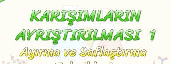KARIŞIMLARIN AYRIŞTIRILMASI – 1 / AYIRMA VE SAFLAŞTIRMA TEKNİKLERİ