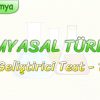 KİMYASAL TÜRLER / GELİŞTİRİCİ TEST – 1