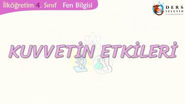 KUVVETİN ETKİLERİ