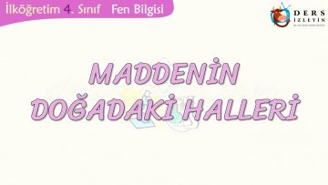 MADDENİN DOĞADAKİ HALLERİ