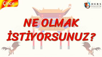 NE OLMAK İSTİYORSUNUZ? (ÇİNCE) 62. DERS