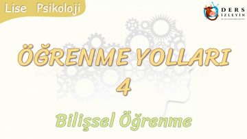 ÖĞRENME YOLLARI – 4 / BİLİŞSEL ÖĞRENME