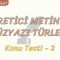 ÖĞRETİCİ METİNLER / KONU TESTİ – 2