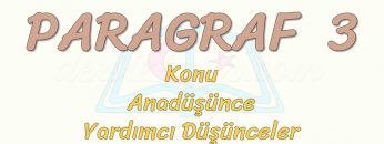 PARAGRAF – 3 / KONU – ANADÜŞÜNCE – YARDIMCI DÜŞÜNCELER – BAŞLIK