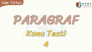 PARAGRAF / KONU TESTİ – 4