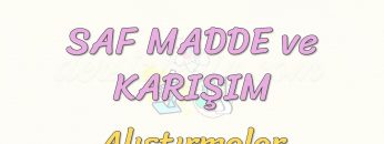 SAF MADDE VE KARIŞIM-ALIŞTIRMALAR