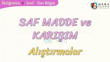 SAF MADDE VE KARIŞIM-ALIŞTIRMALAR
