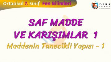 SAF MADDE VE KARIŞIMLAR – 1 / MADDENİN TANECİKLİ YAPISI – 1
